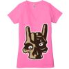 Ladies' Jersey Short-Sleeve Deep V-Neck T-Shirt Thumbnail