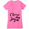 Ladies' Jersey Short-Sleeve Deep V-Neck T-Shirt Thumbnail