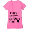 Ladies' Jersey Short-Sleeve Deep V-Neck T-Shirt Thumbnail