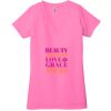 Ladies' Jersey Short-Sleeve Deep V-Neck T-Shirt Thumbnail