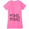 Ladies' Jersey Short-Sleeve Deep V-Neck T-Shirt Thumbnail