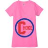 Ladies' Jersey Short-Sleeve Deep V-Neck T-Shirt Thumbnail