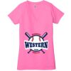 Ladies' Jersey Short-Sleeve Deep V-Neck T-Shirt Thumbnail