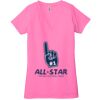 Ladies' Jersey Short-Sleeve Deep V-Neck T-Shirt Thumbnail