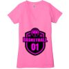 Ladies' Jersey Short-Sleeve Deep V-Neck T-Shirt Thumbnail