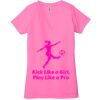 Ladies' Jersey Short-Sleeve Deep V-Neck T-Shirt Thumbnail