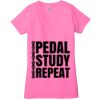 Ladies' Jersey Short-Sleeve Deep V-Neck T-Shirt Thumbnail