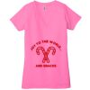 Ladies' Jersey Short-Sleeve Deep V-Neck T-Shirt Thumbnail